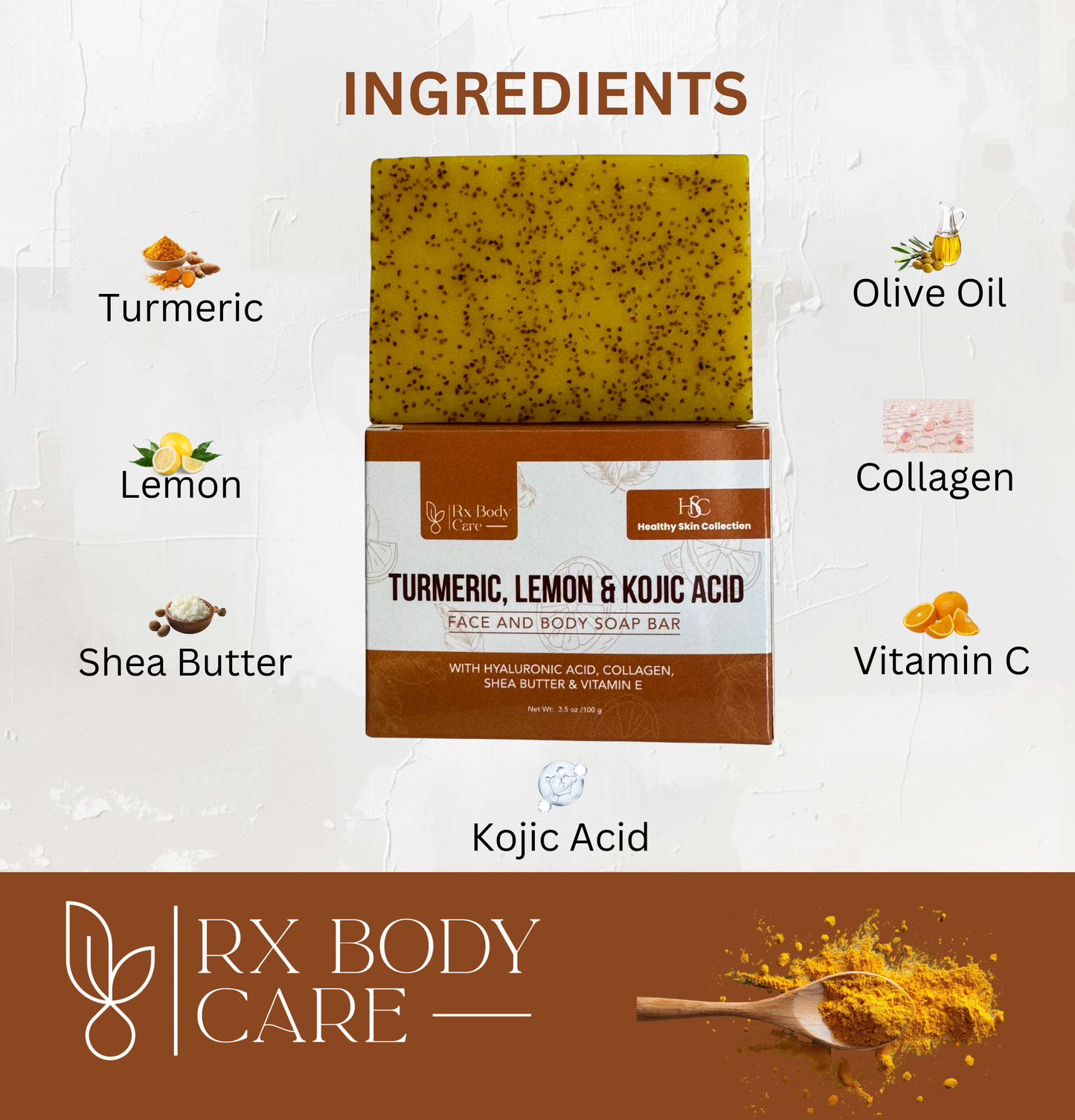 Dark Spot and Hyperpigmentation Turmeric, Lemon and Kojic Acid Soap Bar